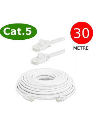 Tek-İş Cat5 Network Internet Ethernet Bilgisayar Kablosu RJ45 - RJ45 30 Metre Patch Kablo