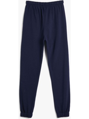 Koton Jogger Eşofman Altı Cepli Beli Bağlamalı Slogan Baskı Detaylı