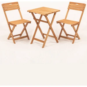 Meya Dekor Balkon Bahçe Mutfak 3'lü Bistro Set Katlanır 2 Sandalye 1 Masa