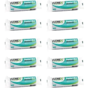 Florex - Mini Çöp Torbası Mini 44X45 Beyaz Rulo 40 Yaprak ÇT524  - 10 Rulo