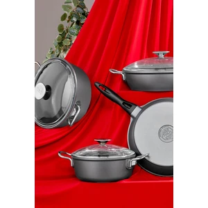 Corvina Döküm 7 Parça Tencere Seti Gri