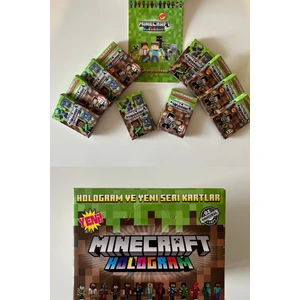 Wild Panda Minecraft Yeni Koleksiyon Hologram Hediyeli Oyun Kartı 10 Paket 100 Adet Kart