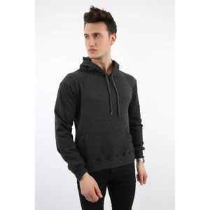 Kapşonlu Düz Antrasit Sweat