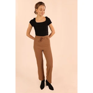 6854A Bağcıklı Pantolon Vizon
