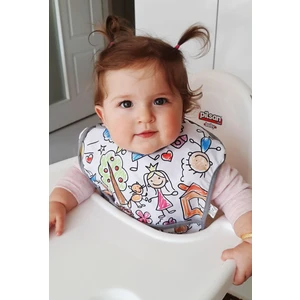 Sıvı Geçirmez, Sızdırmaz, Cepli ve Boyundan Cırtlı Bebek Mama Önlüğü
