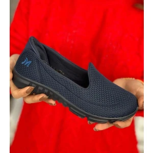 Kadın Lacivert Günlük Anne Spor Ayakkabı Yürüyüş Bağcıksız Rahat Hafif Memory