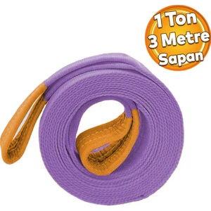 Sapan Lila Renk Polyester Spanzet 1 Ton 3 Metre Sağlam Yük Kaldırma Taşıma Indirme Halat