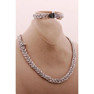 Sümer Telkari Hasır Örgü Telkari Anadolu Motifli Gümüş Set 2722