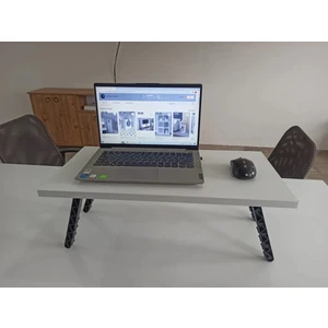 BSH Gülbay Mobilya Laptop Sehpası,masası, Katlanabilir Yatak,koltuk Üstü,kahvaltı,bilgisayar Sehpası Parlak Beyaz