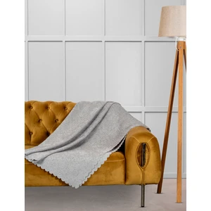 Velerde Home Jakar Şönil Kaymaz Koltuk Örtüsü Şalı Standart En 175CM x Boy 215CM Kolları Gri