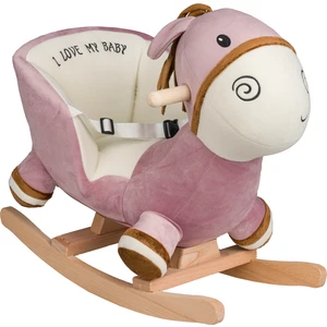 Poly Baby Eğitici Peluş Sallanan At Ahşap Sallanan At ve Aslan