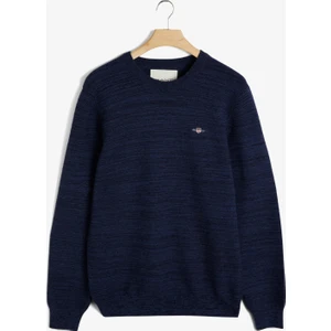 Erkek Lacivert Regular Fit Bisiklet Yaka Logolu Kazak 8050177.433