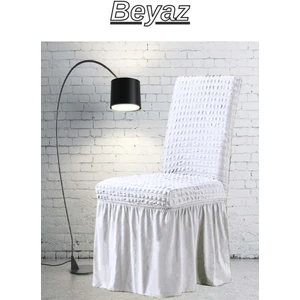 E Bahar 6 Adet Bürümcük Sandalye Kılıfı. Likralı Etekli Lastikli Yıkanabilir Sandalye Örtüsü.