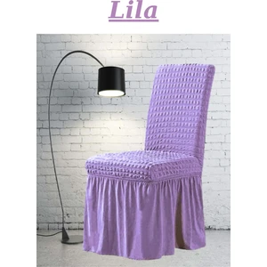 E Bahar 6 Adet Bürümcük Sandalye Kılıfı. Likralı Etekli Lastikli Yıkanabilir Sandalye Örtüsü.