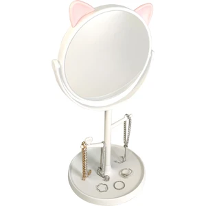 Masa Üstü Beyaz Kedi Tasarım Plastik Takı Stand Masa Aynası CIN498BY
