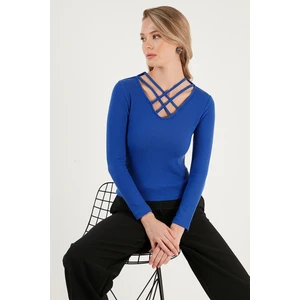 Slim Fit Yaka Detaylı Bluz Bayan Bluz 5865583