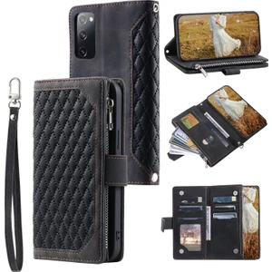 Yihang Boutique Samsung Galaxy S20 Fe Için Kılıf Kart Tutuculu Cüzdan Kılıf Bilek Askılı Pu Deri Fermuarlı Çanta Kapağı (Yurt Dışından)