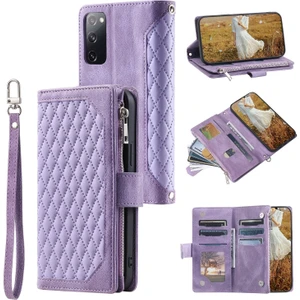 Yihang Boutique Samsung Galaxy S20 Fe Için Kılıf Kart Tutuculu Cüzdan Kılıf Bilek Askılı Pu Deri Fermuarlı Çanta Kapağı (Yurt Dışından)
