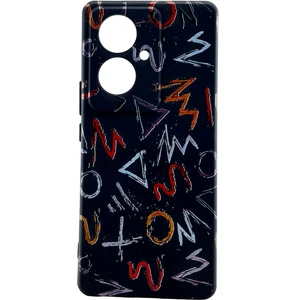 Vivo V29 Lite Kılıf Siyah Turuncu Predator Desenli Telefon Kapağı Tam Koruma