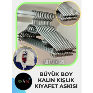 24 Adet Büyük Boy Elbise Askısı, Kaban, Mont, Kazak Askısı, Kışlık Kalın Kıyafet Askısı, 41 cm