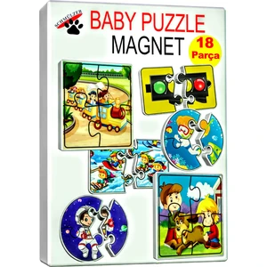 Baby Yapboz - Çocuk Puzzle - Magnetic - Eğitici Aktivite - Hediye 18 Pcs