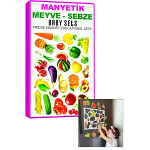 Buzdolabı Eğitici Manyetik Meyveler/sebzeler - Manyetik Bultak Şablon Eğitici Oyuncak