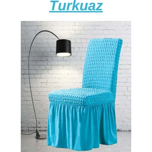 ( 1 Adet ) Bürümcük Sandalye Kılıfı. Likralı Etekli Lastikli Yıkanabilir Sandalye Örtüsü.