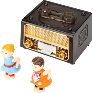 MR Shopping Vintage Müzik Kutusu, Güzel Öpüşen Bebek Vintage Radyo, Güzel Bebekler ile Mekanizma Retro Müzik Kutusu Şekli, Noel Doğum Günü Düğün Çifti Için