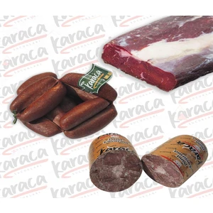 Karaca Sucukları Yöresel Evlik Sucuk 250 gr Sıfır Çemensiz Pastırma 250 gr Blok Dana Kavurma 250 gr