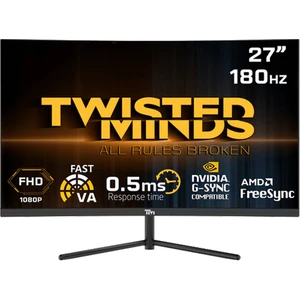 Twısted Mınds 27" TM27FHD180VA Fhd 180HZ 0,5ms HDMI Dp Hdr R1500 Kavisli Rgb Gamıng Monitör