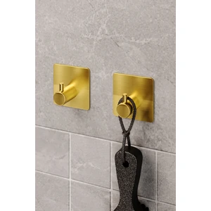 Zift Unique 2 Adet Paslanmaz Çelik Gold Havlu Askısı- Yapışkanlı Çok Amaçlı Havluluk -Lif & Bornoz & Havlu Asacağı