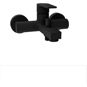 İsaoğlu Yapı Siyah Banyo Bataryası Kare Tasarım Mat Siyah Banyo Musluğu Pirinç Malzeme Büyük Model