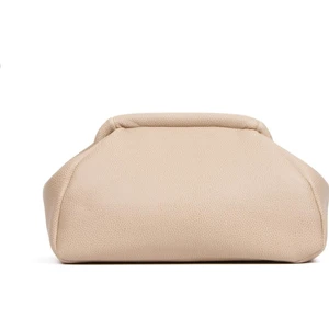 Kadın Trend Bej Deri Clutch Portföy Çanta