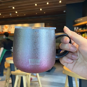 Büyük Kapasiteli Degrade Kupa Tatil Hediyesi Paslanmaz Çelik Kahve Kupa, 473 ml (Yurt Dışından)