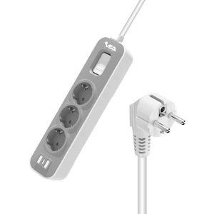 Vea VE-NOVA103 A Class 3'lü Anahtarlı 1.5 Metre Grup Priz Akım Korumalı Priz 2 USB 4000 Watt 16 Amper Isıya Dayanıklı