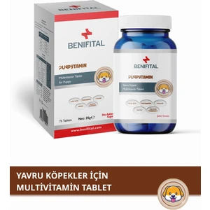Puppytamin Tablet Yavru Köpeklerin Gelişimini Destekleyici Vitamin ve Mineral Tableti 75 Adet