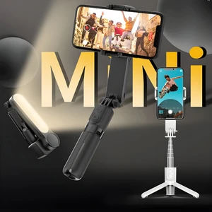 Akıllı Telefon L09 Gimbal Sabitleyici Dolgu Işığı Bluetooth Selfie Video Çekim Tripod