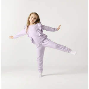 Fırfırlı Pamuklu Uzun Kollu Alt Üst Ikili Kız Çocuk Takım