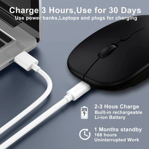 DNR Bilişim Bluetooth/kablosuz LED Işıklı  Şarj Edilebilir Mouse Pc Gaming Kablosuz Macbook iPad Laptop Telefon