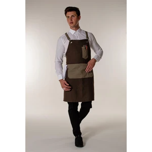Kahverengi Kanvas Barista Cafe Restoran Askılı Önlük