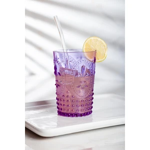 EW's Kitchenware Akrilik Mor Kısa Bardak & Su Meşrubat Kahve Yanı Bardağı 400 ml (Cam Değildir )