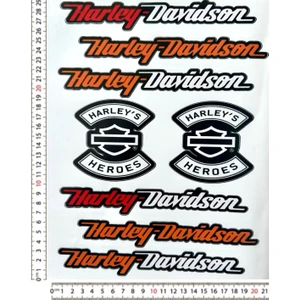 Harley Davidson Motorsiklet Kask Leptop Sticker Çıkartma Seti