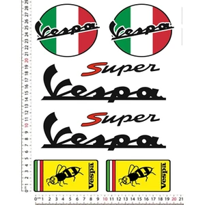 Vespa Super Motorsıklet Kask Stıcker Çıkartma Setı