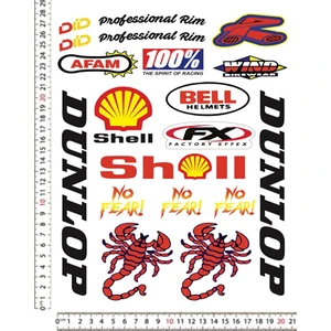 Dunlop Motorsiklet Kask Karışık Sticker Çıkartma Seti