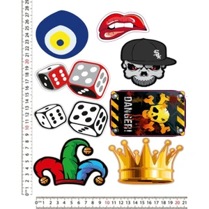 Danger Motorsiklet Kask Leptop Araç Telefon Arkası Sticker Çıkartma Seti