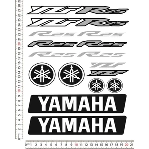 Yamaha R25 Motorsiklet Kask Sticker Çıkartma Seti