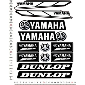 Yamaha Dunlop Motorsiklet Kask Sticker Çıkartma Seti
