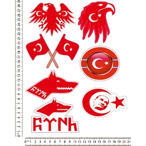 Etna Türkiye Motorsiklet Kask Leptop Araç Telefon Arkası Sticker Çıkartma Seti