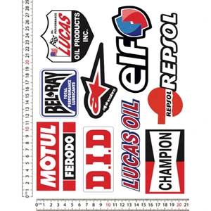 Motul Elf Respol Motorsiklet Kask Sticker Çıkartma Seti