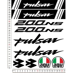 Pulsar NS200 Motorsiklet Kask Sticker Çıkartma Seti